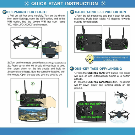 Mini Foldable Drone | UHD Camera | WiFi Smartphone Control | 3 Battery Pro Kit | Headless Mode | 3D Flip | One Key Return | Sleek Design | Noustia