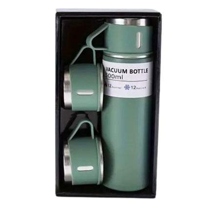 Stainless Steel 500ml Insulated Thermal Mug | Double-Walled Vacuum | 3 in 1 Set | Keeps Drinks Hot or Cold for 12 Hours | Includes Convenient Drinking Cup | Rust-Proof and Leak-Proof Design | Ideal for Travel & Daily Use