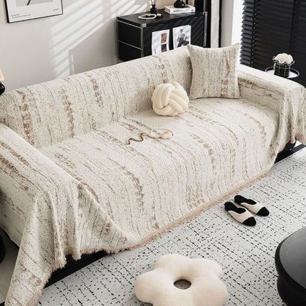 Almond Crest Sofa Protector | Chenille Fabric | Full Coverage Sofa Shield | Neutral Stylish Design | Lounging Comfort | Protects from Pet Fur & Stains | Machine Washable | Fade & Pill Resistant
