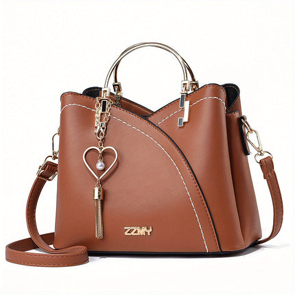 YSL Essential Luxury Leather Shoulder Bag | Vibrant Color Block Design | Stylish Tassel Accents | Spacious Interior