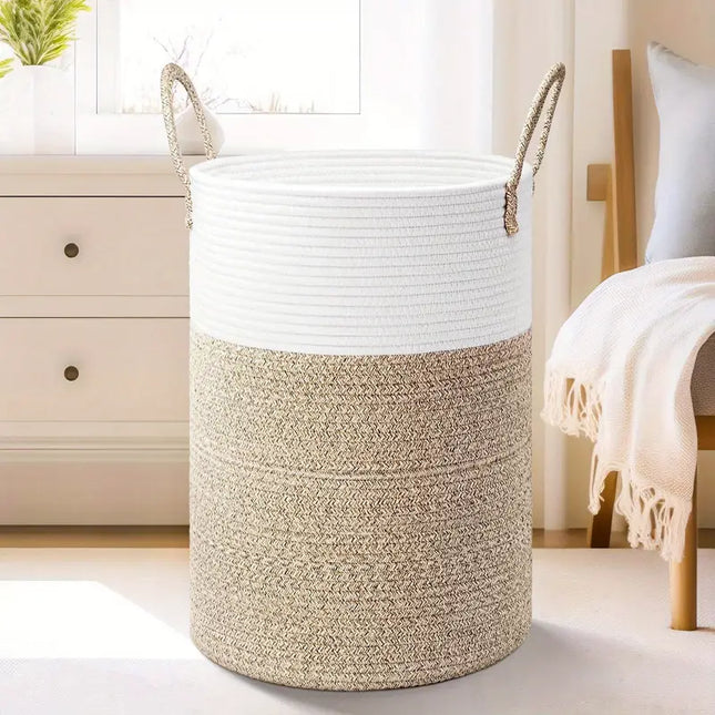 Versatile Storage Basket | Durable Design | Spacious Capacity | Handy Handles | Fits Any Interior | Perfect for Laundry, Toys, Blankets | Ideal for Bedroom, Bathroom, Living Room, Nursery