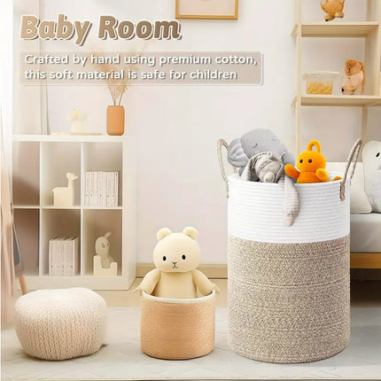 Versatile Storage Basket | Durable Design | Spacious Capacity | Handy Handles | Fits Any Interior | Perfect for Laundry, Toys, Blankets | Ideal for Bedroom, Bathroom, Living Room, Nursery