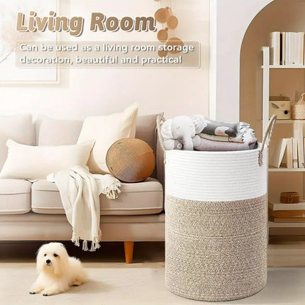 Versatile Storage Basket | Durable Design | Spacious Capacity | Handy Handles | Fits Any Interior | Perfect for Laundry, Toys, Blankets | Ideal for Bedroom, Bathroom, Living Room, Nursery