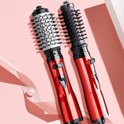 360° Rotating Hair Dryer Brush | Two Interchangeable Brushes | Multi-directional Styling | Adjustable Temperature Settings | Ergonomic Design | Negative Ion Technology | Suitable for Dry and Wet Hair | 1000W