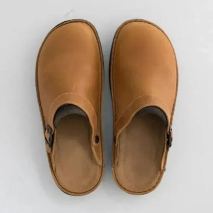 Lorenzo Men's Leather Comfort Slippers | Orthopedic Design | Durable & Supportive | Everyday Casual Wear | High-Quality Leather | Non-Slip Rubber Sole | All-Season Comfortable Footwear for Men
