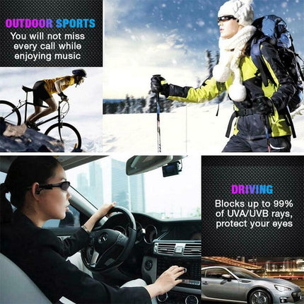 Bluetooth Sunglasses | Hi-Fi Headset | Polarized UV Protection | Wireless 10m | Compatible with iOS & Android Devices | Hands-Free Calling & Music | Lightweight | Long Battery Life