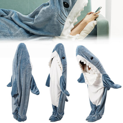 Wearable Shark Blanket | Soft Flannel Fleece | Realistic Design | Egyptian Cotton | Full-Body Cozy Snuggle | Five Sizes for All Ages | Perfect Gift for Sleepovers, Camping & More | Double-Sided Plush Warmth