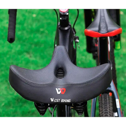 RideEase Extra Comfort | Ergonomic Bicycle Saddle | Extra Wide & Breathable Design | Shock-Absorbing Cushion | Fits All Bikes | Easy Installation
