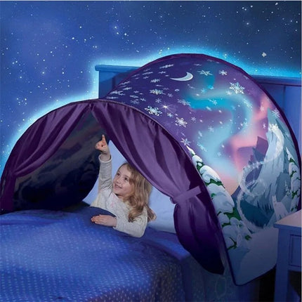 DreamDome | Enchanted Kids' Sleep Tent | Anxiety-Relieving Pop-up Canopy | Easy Setup with Washable Fabric | 120x80x70 cm