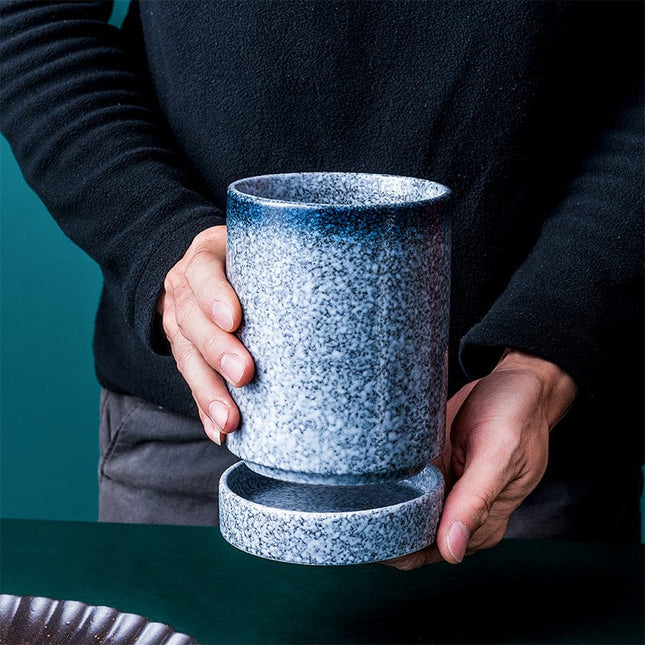 Ceramic Base Japanese-Style Utensil Holder | Kitchen Countertop Organizer | Elegant Storage for Cooking Utensils | Space-Saving Decorative Solution | Ideal for Culinary Enthusiasts