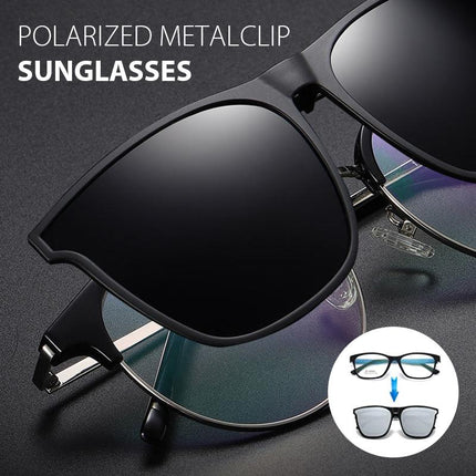 Polarized Clip-On Sunglasses | UV400 Lens | Lightweight Magnesium Alloy | Reduces Eye Strain | Flip-Up Design | Multilayer Coatings | Scratch-Resistant | Compact and Easy to Attach | Various Colors