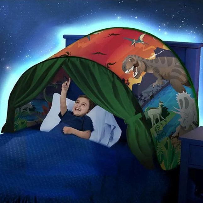 DreamDome | Enchanted Kids' Sleep Tent | Anxiety-Relieving Pop-up Canopy | Easy Setup with Washable Fabric | 120x80x70 cm