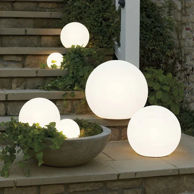 GlowSphere | Spherical Outdoor Accent Lighting | Weatherproof LED Garden Light with Remote | 16 Color Options | Ideal for Patios, Lawns, Verandas | Long-lasting Battery | Indoor/Outdoor Use