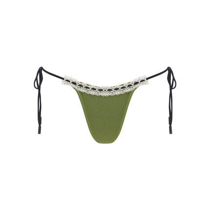 Betsy Bikini Bottom | Cheeky Cut | Tie Side | Khaki | Women's Swimwear
