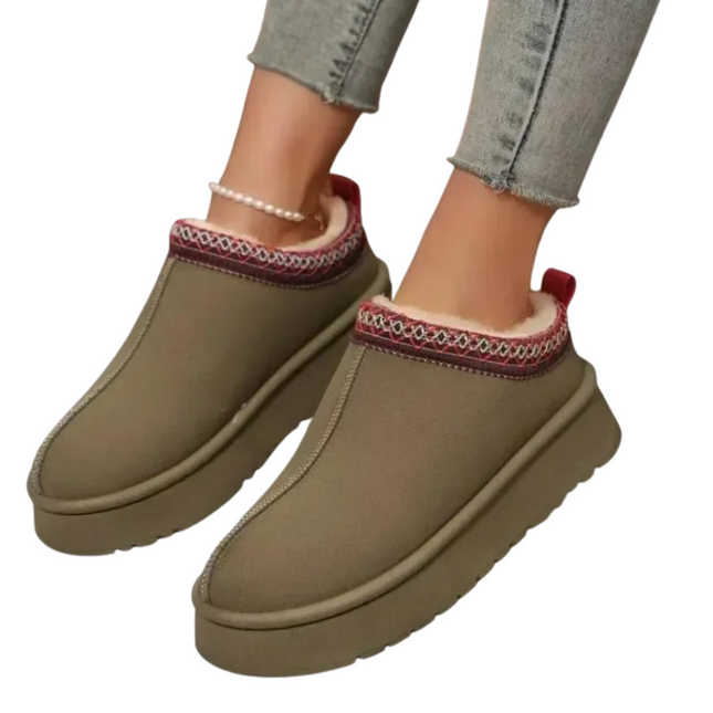 LEAH | Women's Ankle Snow Boots | Platform Winter Flats | Warm Plush Lining | Slip-On Design | Cozy & Stylish | Supportive Sole | Perfect for Cold Weather