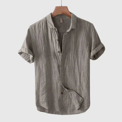 Men's Short Sleeve Linen Shirt | Breathable Fabric | Modern Tailored Fit | Casual Comfort | Eco-Friendly | Armoire Melbourne
