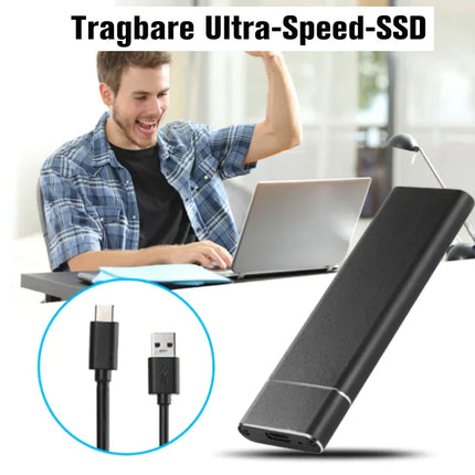 Ultra Rapid External SSD | 520 MB/s | 1TB/2TB | USB 3.1 Type-C | Shockproof Aluminum | Compact Design | Multi-OS Compatibility | Silver/Black/Blue/Red