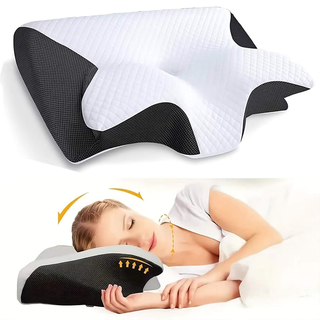 Memory Foam Sleep Pillow | Ergonomic Neck & Spine Support | Pain Relief | Hypoallergenic Cover | Ideal for Back, Side & Stomach Sleepers | Promotes Deep, Restful Sleep