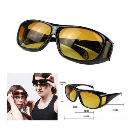 HD Night Vision Glasses | Anti-Glare Polarized Lenses | Enhance Clarity & Contrast | Unisex | Ideal for Night Driving | Lightweight & Durable Frame | Protects Against UV Rays | Fits Over Prescription Glasses