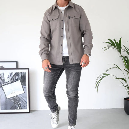 Felix Men's Overshirt | Modern Elegance Timeless Style | Regular Fit Cotton Jacket | Easy Care | Sizes S to XL | Colors: Navy or Charcoal | Breathable Comfort | By Van Hallen Melbourne