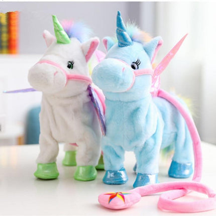Unicorn Plush Toy | Walking & Singing | Soft & Adorable | 2 Songs | 35cm x 30cm x 10cm | PP Cotton Material | Battery Operated | Kids Imaginative Play | Magic Wiggle Feature