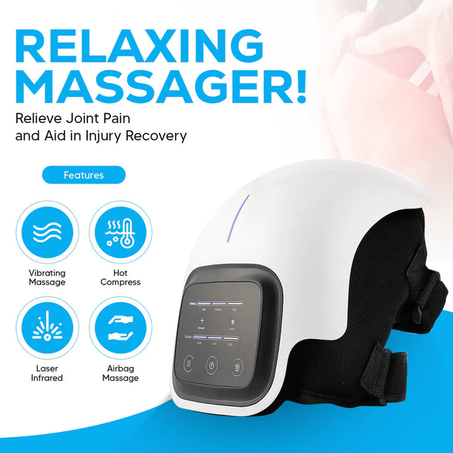Heated Knee Pain Relief Massager | Cordless & Rechargeable | Advanced Infrared Heating | Soothes Stiffness & Improves Mobility | Intuitive Touchscreen | Automatic Power-Off Timer | 4-in-1 Multifunction Device