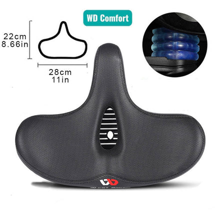RideEase Extra Comfort | Ergonomic Bicycle Saddle | Extra Wide & Breathable Design | Shock-Absorbing Cushion | Fits All Bikes | Easy Installation
