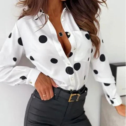 Roos - Elegante blouse met stippen - Visconte