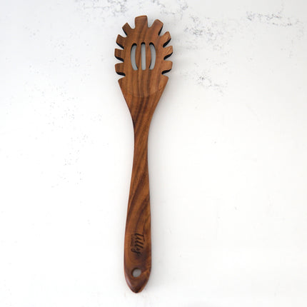 3 Piece Wooden Cooking Utensil Set | Includes Bamboo Tongs, Teak Pasta Scoop, Acacia Whisk | Durable & Non-Reactive for Safe Cooking | Ideal for Professional Chefs & Home Cooks
