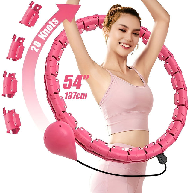 Smart Weighted Hula Hoop | Core Toning and Calorie Burning Fitness Circle | Adjustable Waist Up to 43 Inches | Detachable Parts | Silent Rotating Bearings | Home Exercise Solution | Durable ABS Material