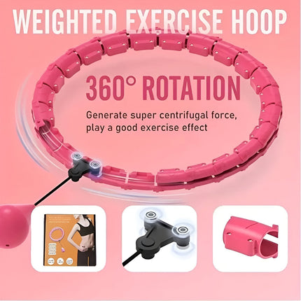 Smart Weighted Hula Hoop | Core Toning and Calorie Burning Fitness Circle | Adjustable Waist Up to 43 Inches | Detachable Parts | Silent Rotating Bearings | Home Exercise Solution | Durable ABS Material