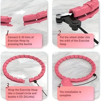 Smart Weighted Hula Hoop | Core Toning and Calorie Burning Fitness Circle | Adjustable Waist Up to 43 Inches | Detachable Parts | Silent Rotating Bearings | Home Exercise Solution | Durable ABS Material
