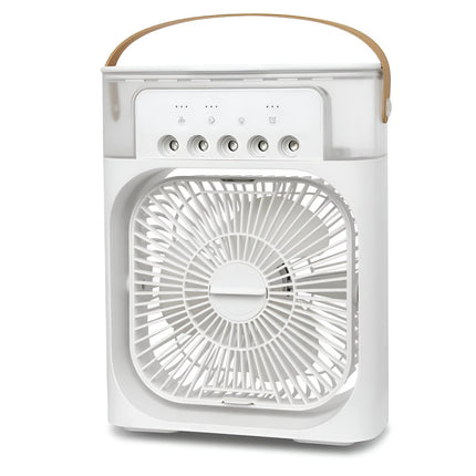 Portable 3-in-1 Air Cooler | Humidifier | Purifier | 10W | 700ml Tank | USB/AC Power | Ideal for Bedroom, Office | LED Night Light | Adjustable Fan Speeds | Evaporative Cooling | 720g | Compact & Sleek Design