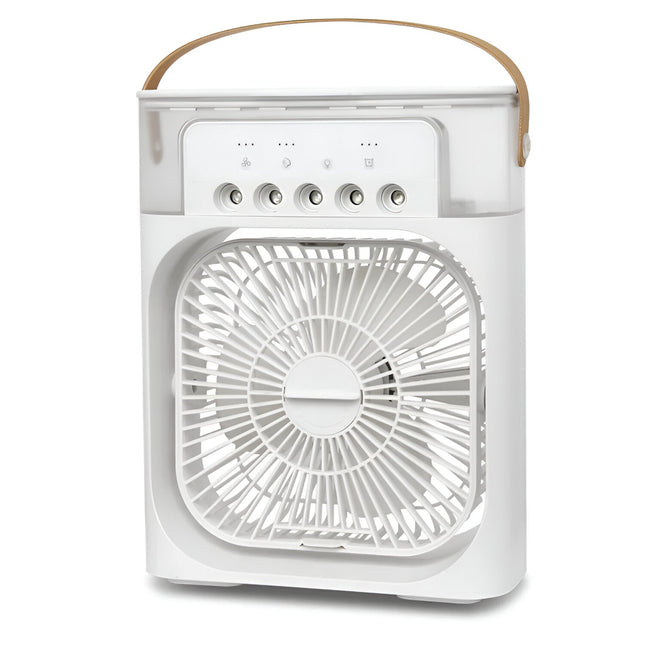 Portable 3-in-1 Air Cooler | Humidifier | Purifier | 10W | 700ml Tank | USB/AC Power | Ideal for Bedroom, Office | LED Night Light | Adjustable Fan Speeds | Evaporative Cooling | 720g | Compact & Sleek Design