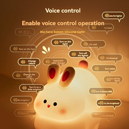 Silicone Bunny Night Light | Adjustable Brightness | Safe for Kids | Rechargeable Battery | Portable Design | Home Decor | Stress Relief | Warm Ambient Glow | Child-Safe BPA-Free Material | 3 Light Modes