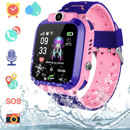 KidGuard | Children's GPS Smart Watch | Real-Time Location & Call | SOS Button | Geofencing | Built-In Camera | Water Resistant | Rechargeable | Lightweight & Comfortable | For School & Outdoor Play