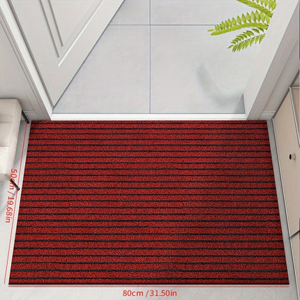 All-Season Durable Striped Doormat | Non-Slip PVC Backing | Stain & Fade Resistant | Low Profile for Indoor & Outdoor Use | Weatherproof Floor Mat 60x90cm