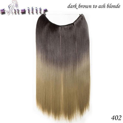 Invisible Halo Hair Extensions | Silky Straight | Synthetic Heat Resistant | Easy Slip-On Design | No Clips or Glue | Double Drawn for Fullness | 20 Inch Length | Multiple Colors Available