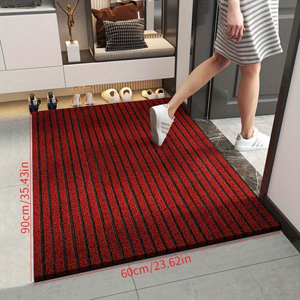 All-Season Durable Striped Doormat | Non-Slip PVC Backing | Stain & Fade Resistant | Low Profile for Indoor & Outdoor Use | Weatherproof Floor Mat 60x90cm
