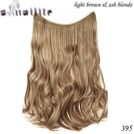 Invisible Halo Hair Extensions | Silky Straight | Synthetic Heat Resistant | Easy Slip-On Design | No Clips or Glue | Double Drawn for Fullness | 20 Inch Length | Multiple Colors Available