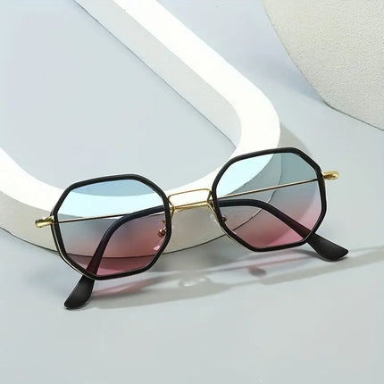 Tristan Polarized Sunglasses | Ultimate UV400 Protection | Stylish Polygonal Lens | Durable Metal & Plastic Design | Gradient Blue & Prism Black | Perfect for Adventurous Outdoor Activities