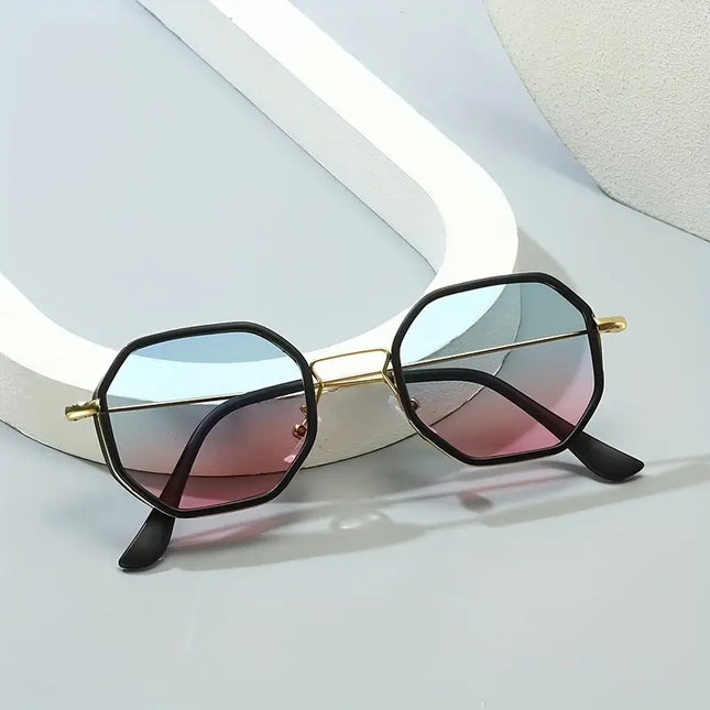 Tristan Polarized Sunglasses | Ultimate UV400 Protection | Stylish Polygonal Lens | Durable Metal & Plastic Design | Gradient Blue & Prism Black | Perfect for Adventurous Outdoor Activities