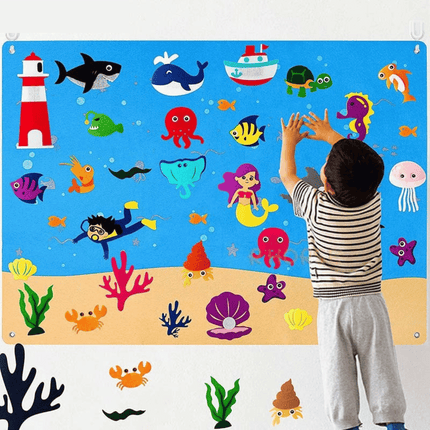 Children's Educational Felt Learning Board | Interactive Storytelling Tool | Portable with Reusable Animal Stickers | Encourages Imagination & Cognitive Development