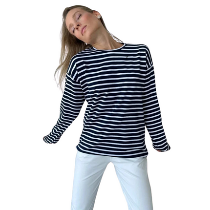 GIANNA | Women’s Striped Long Sleeve Top | Relaxed Fit Casual Tee | Effortless Style