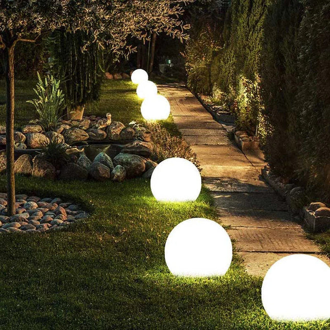 GlowSphere | Spherical Outdoor Accent Lighting | Weatherproof LED Garden Light with Remote | 16 Color Options | Ideal for Patios, Lawns, Verandas | Long-lasting Battery | Indoor/Outdoor Use