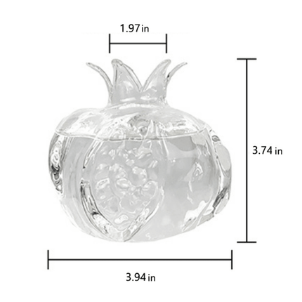 Handmade Pomegranate Shape Borosilicate Glass Hydroponic Propagation Vase | Versatile Home Decor | Transparent for Plant Viewing | Temperature Resistant | Small/Large Sizes | Shelf Decoration