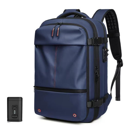 Large Capacity Travel Backpack | Vacuum Compression | Expandable 60L | Anti-Theft Lock | Dry/Wet Separation | Durable Polyester fabric | 12 x 7.8 x 20 Inches | Free Mini Vacuum Included
