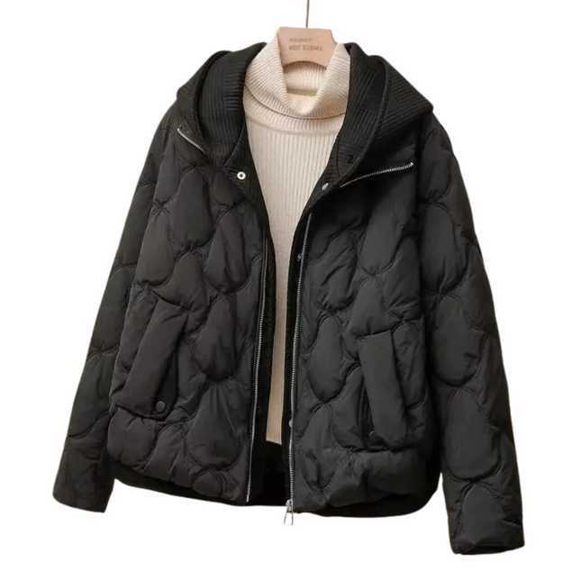 BRIELLE | Women's Loose Fit Cropped Winter Puffer Coat | Trendy Minimalist Style | Warm Insulated Outerwear