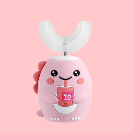 Children's 360° Electric U-Shaped Toothbrush | 5 Cleaning Modes | IPX7 Waterproof | Cartoon Design | Soft Silicone Brush | USB Powered | Long Battery Life | Vibration Mode | Pink Green Blue