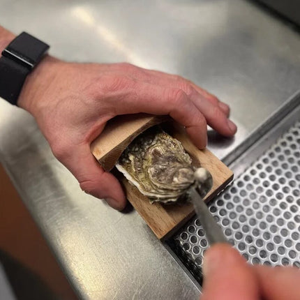 Compact Oyster Opener Clamp | Safe & Easy Shell Opening Tool | User-Friendly Design | Kitchen Essential | Wood Material | 13x8x8 cm | Ideal for Home Use